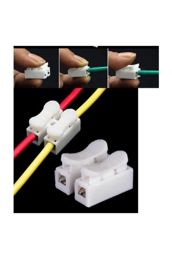 Mandallı Vidasız Klemens Basmalı Tip 2 Li 2 Pin 100lü Paket - Resim 2