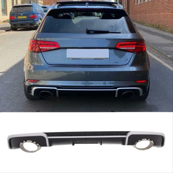 A3 Hatchback Uyumlu 2016 - 2019 İçin Uyumlu Rs3 Difüzör (Normal Tampon İçin) Parça