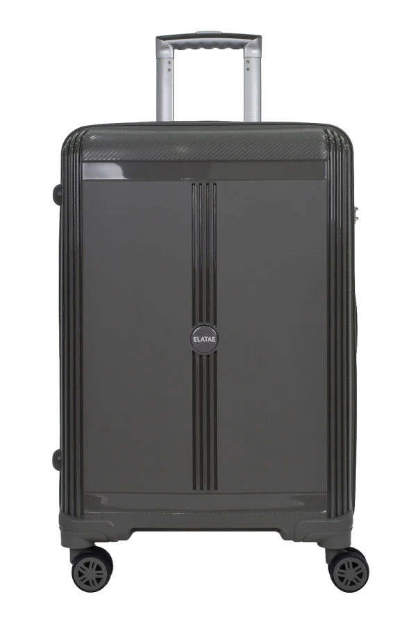 4lü Valiz Seti Elatae Premium Polipropilen Kırılmaz Büyük - Orta - Kabin Boy ve Makyaj Antrasit V303 - Resim 2