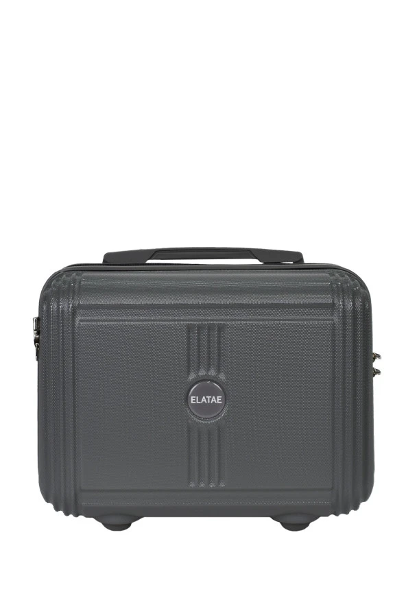 4lü Valiz Seti Elatae Premium Polipropilen Kırılmaz Büyük - Orta - Kabin Boy ve Makyaj Antrasit V303 - Resim 3