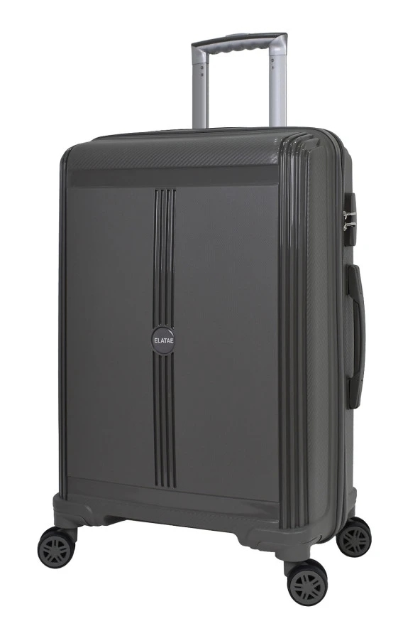 4lü Valiz Seti Elatae Premium Polipropilen Kırılmaz Büyük - Orta - Kabin Boy ve Makyaj Antrasit V303 - Resim 5
