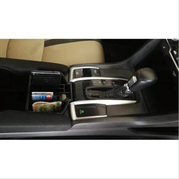 Honda Civic Uyumlu Fc5 2016-2020 Orta Konsol Kutusu Bölmeli - 2