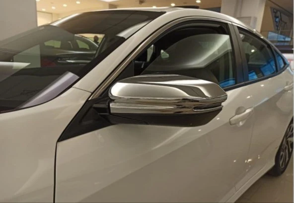 Honda Civic Uyumlu Fc5 2016-2020 Yan Ayna Kapak Kaplama Krom