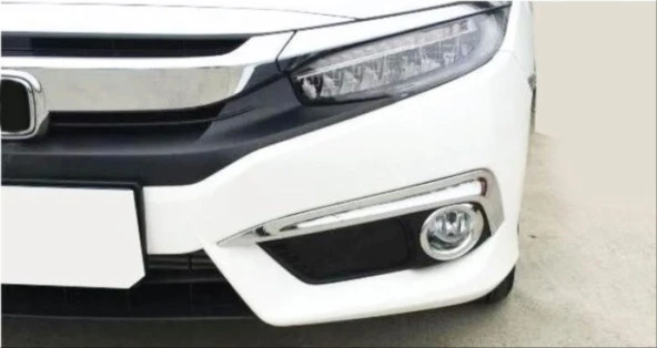 Honda Civic Uyumlu Fc5 2016-2019 Ön Sis Kası Ve Halka Kaplaması Nikelaj - 3