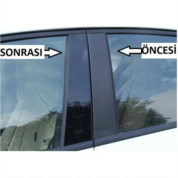 Honda Civic Uyumlu Fc5 2016-2020 Kapı Direk Kaplama Piano Black - 3