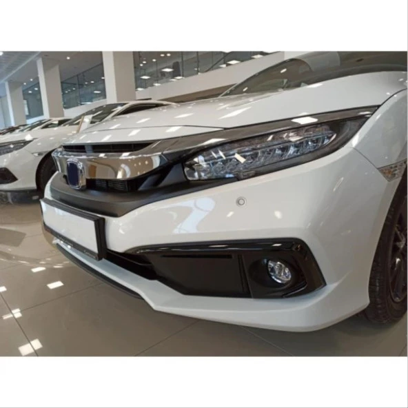 Honda Civic Uyumlu Fc5 2019-2021 Ön Sis Kaşı Kaplaması Piano (Makyajlı Kasa) - 3