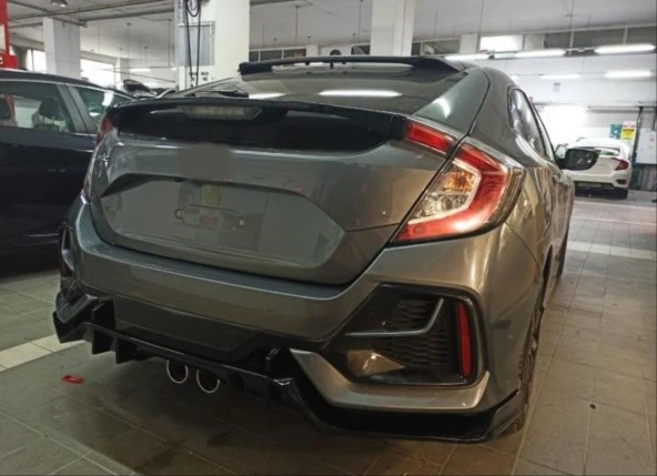 Honda Civic Uyumlu Fk7 2016-2020 Hatchback Typer Arka Tampon Ek (Stok Hatası) - 2