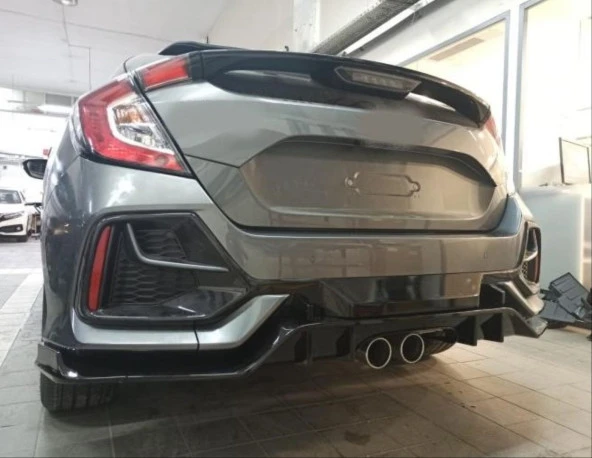 Honda Civic Uyumlu Fk7 2016-2020 Hatchback Typer Arka Tampon Ek (Stok Hatası) - 4