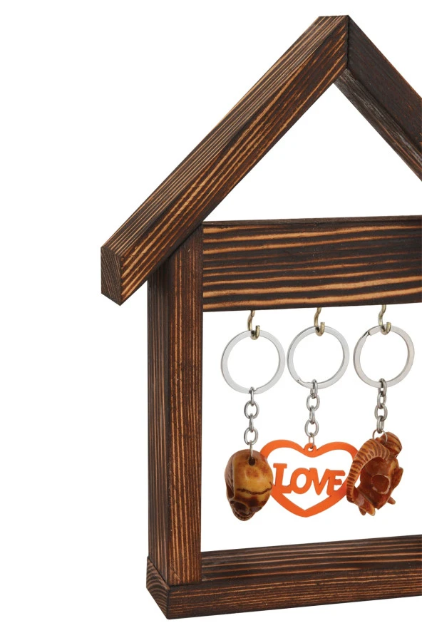New Homeline Ahşap Duvar Anahtarlığı Eskitme - 3