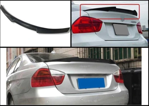 Bmw 3 Uyumlu Serisi E90 2005-2012 M4 Spoiler - Piano Black - Resim 2