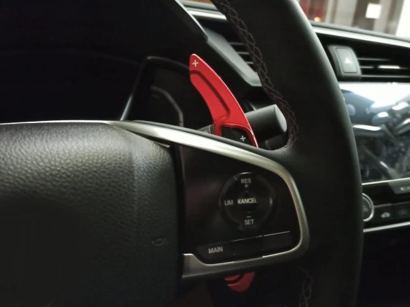 Honda Civic Uyumlu Fc5 2016+ Paddle Shift (F1 Vites Kulakçık) - Kırmızı - Resim 4