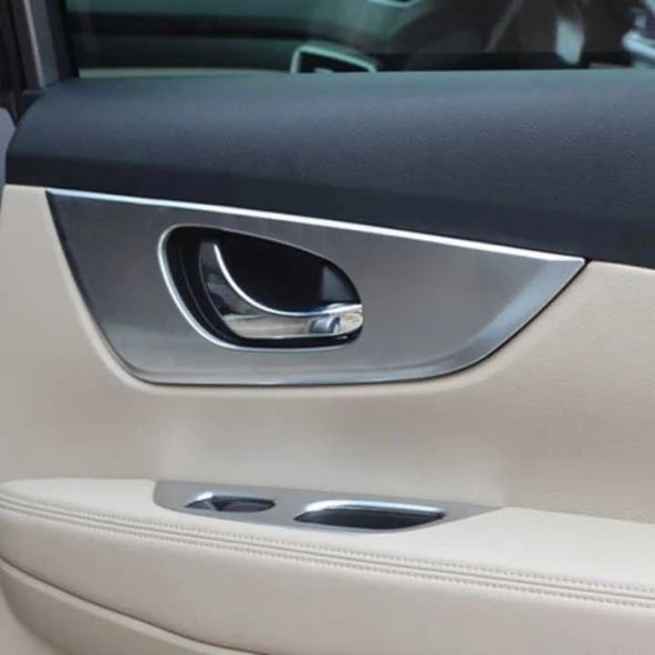 Nissan X-Trail Uyumlu 2014-2017 Kapı Kolçak Kaplaması Silver - Resim 2