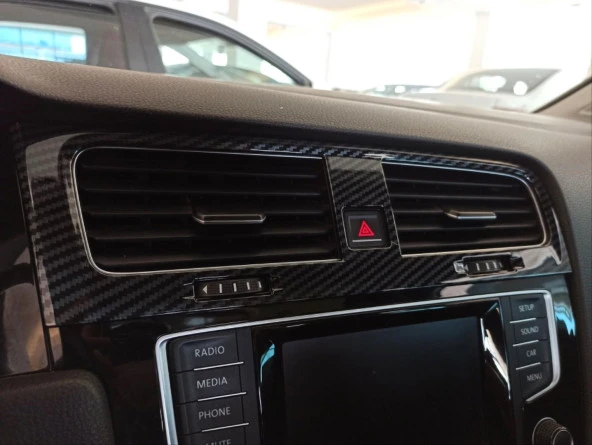 Volkswagen Golf Uyumlu 7 İç Kaplama - Karbon - 4