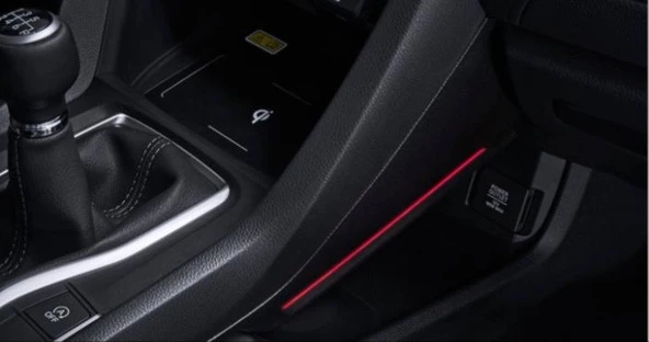 Honda Civic Uyumlu Fc5 2016-2020 Vites Konsol Aydınlatma - Kırmızı - 1