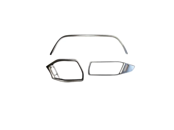 Ford Focus Uyumlu 2019+ Menfez Kaplama 3 Parça Silver(Paslanmaz Çelik) - 3