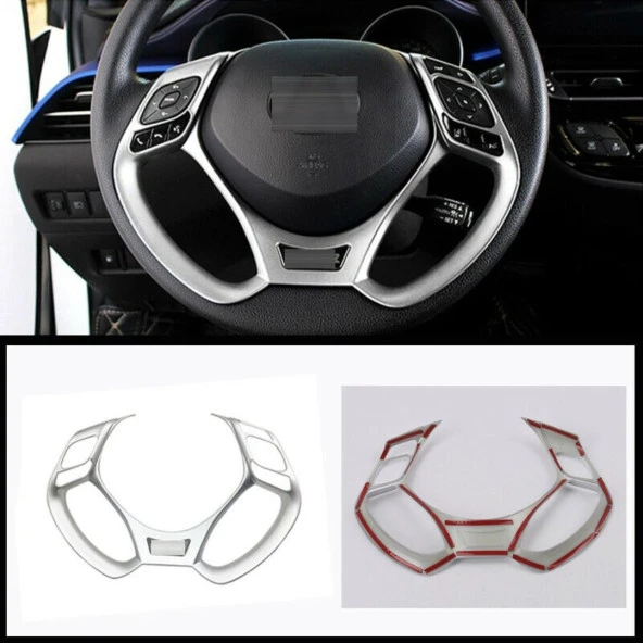 Toyota C-Hr Uyumlu 2016-2019 Direksiyon Kaplama Silver - Resim 3