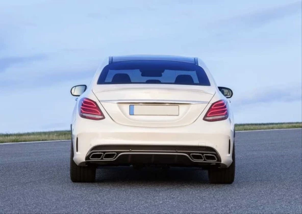 Mercedes W205 Uyumlu C63 Coupe Difüzör & Egzoz Seti Piano Black (Amg Coupe) (Siyah Egzoz İle) - 4