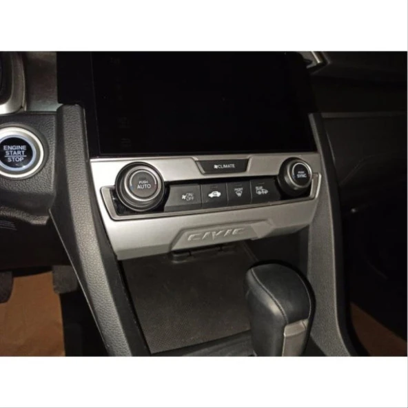 Honda Civic Uyumlu Fc5 2016-2020 Klima Panel Kaplama- Silver