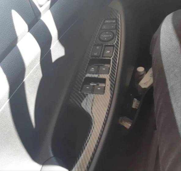 Hyundai Tucson Uyumlu 2015-2018 Kapı Kolçak Kaplama Karbon - Resim 2