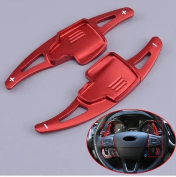 Ford Focus Uyumlu (2015-2019) Paddle Shift (F1 Vites Kulakçık) - Kırmızı - Resim 4