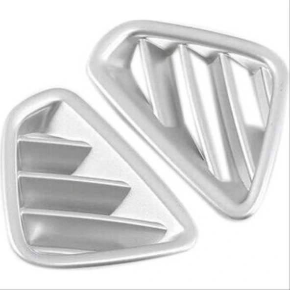 Hyundai Kona Uyumlu Ön Menfez Kaplama 2 Parça - Silver - Resim 2