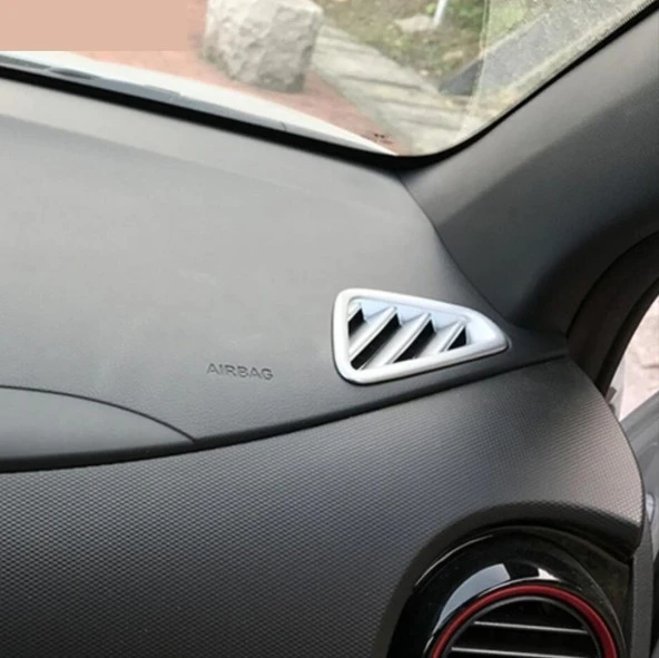 Hyundai Kona Uyumlu Ön Menfez Kaplama 2 Parça - Silver - Resim 4