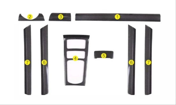 Porsche Cayenne Uyumlu 2011-2017 Karbon Fiber Kaplama Seti - Resim 2