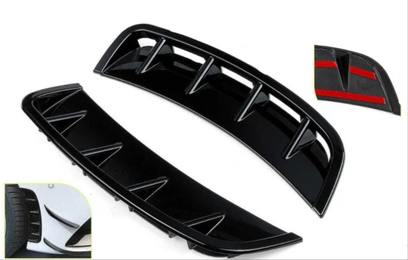 Mercedes W177 Uyumlu A Serisi 2019+ Ön Tampon Izgarası (Ventı) - Piano Black - Resim 2