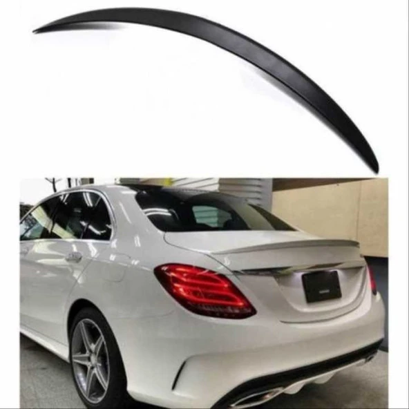 Mercedes W205 Uyumlu 2015-2021 Amg Spoiler - Piano Black (Parlak Siyah) - Resim 3