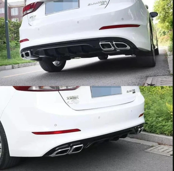 Hyundai Elantra 2016-2018 4 Egzoz Piano Black Difüzör - 2