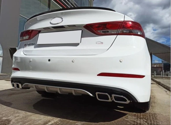 Hyundai Elantra Uyumlu 2016-2018 4 Egzoz Silver Difüzör - 3