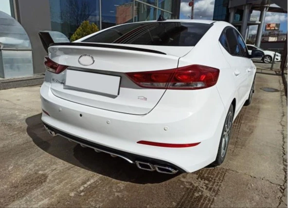 Hyundai Elantra Uyumlu 2016-2018 4 Egzoz Silver Difüzör - 4