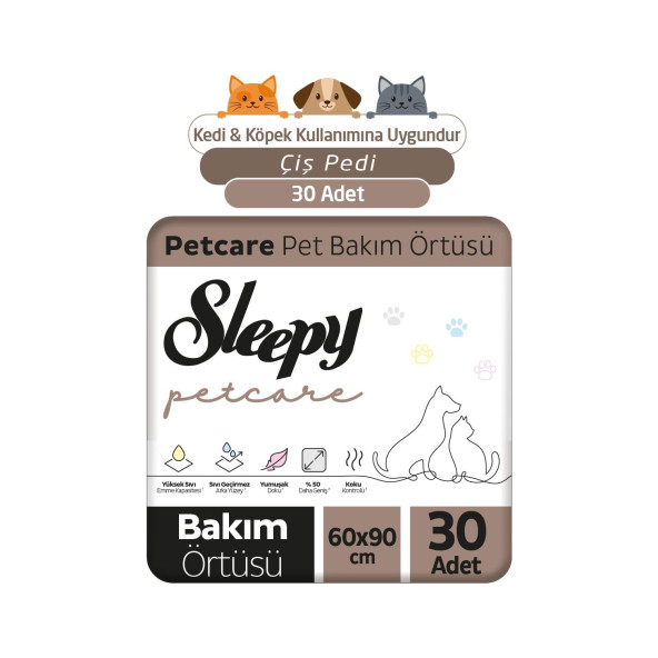 Sleepy Petcare 60x90 cm 30'lu Pet Bakım Örtüsü