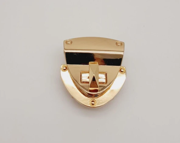 Angel Çanta Aksesuar Light Gold Renk Üçgen Kilit - Resim 4