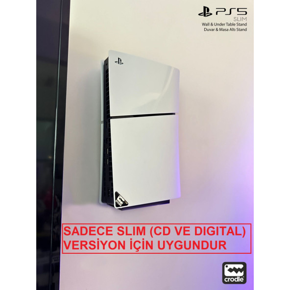 Playstation 5 Slim Duvar Standı Yerden Tasarruf Rahat Hava Akışı Gaming Aksesuar Konsol Tutacağı - 8