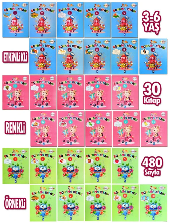 Eğitici Etkinlikli Boyama Seti 30 Kitap