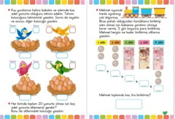 Okul Öncesi Eğitim Seti 20 Kitap: Çizgi Çalışması - Matematik - İngilizce - Kodlama 320 sf. - 8