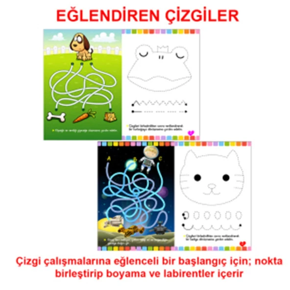 5-6 Yaş İlkokula Hazırlık Çizgi Çalışmaları Seti 5 Kitap 160 Sayfa - 7
