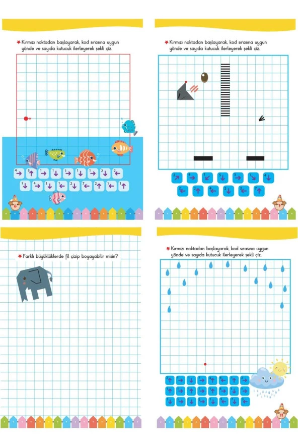 4 - 6 Yaş Matematik, Kodlama ve Dikkat ve Zeka Geliştirici Etkinlik Seti 15 Kitap - 5