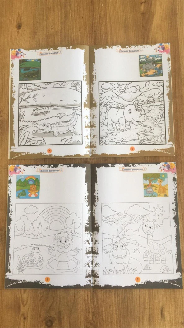 Eğlenerek Boyuyorum Eğitici Etkinlikli Boyama Kitapları 10 Kitap Yeşil Set - 2