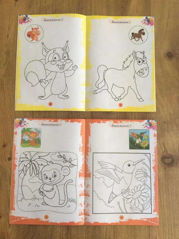 Eğlenerek Boyuyorum Eğitici Etkinlikli Boyama Kitapları 10 Kitap Yeşil Set - 3