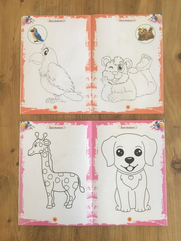 Pembe Renkli Eğitici Etkinlikli Boyama Seti 10 Kitap - 5
