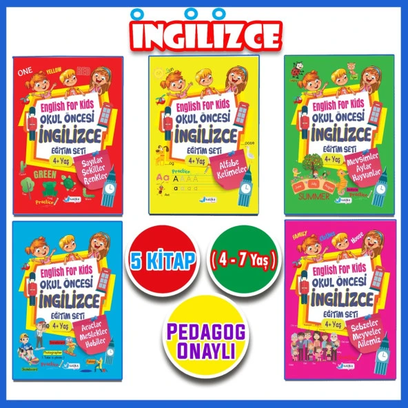 4 - 7 Yaş İngilizce Eğitim Seti 5 Kitap