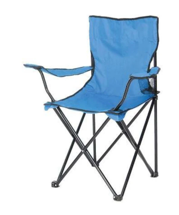 Katlanabilir Metal Kamp Sandalyesi /Mavi