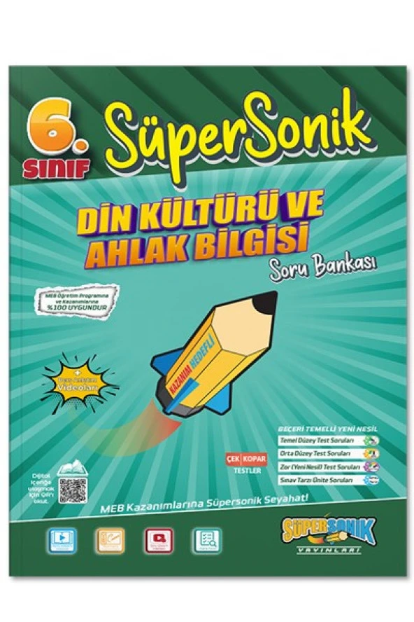 6. Sınıf Süpersonik Din Kültürü ve Ahlak Bilgisi Soru Bankası - Süpersonik Yayınları