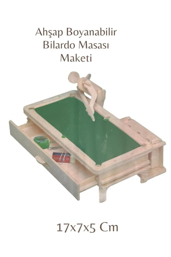 3d Boyanabilir Ahşap Yap Boz Puzzle - Ahşap 3d Bilardo Masası Maketi