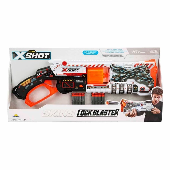 36606 X-Shot Skins Lock Blaster 16 Mermili Sünger Dart Atan Silah 56 cm -Sunman