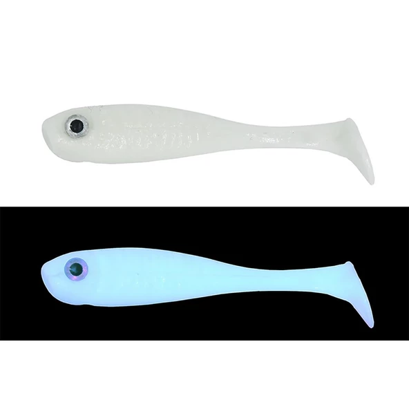 Mef Gümüş 7cm 5 Adet Silikon Yem  UV Beyaz Glow