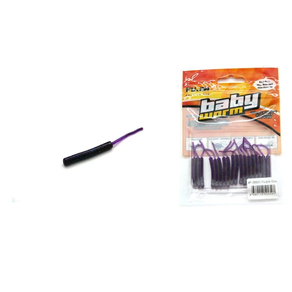 Fujin Baby Worm 5.2 cm Floating LRF Silikonu  PURPLE GLOW ürün görseli