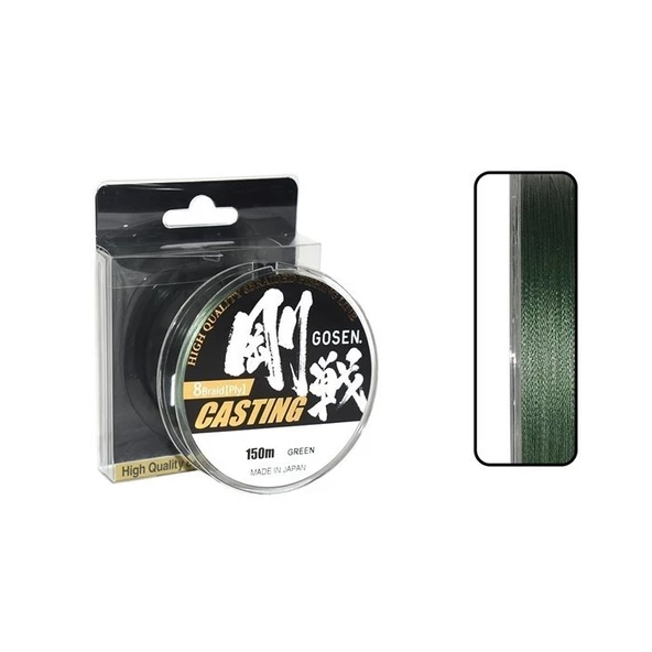 Gosen W8 Casting 150 MT Yeşil Renk İp Misina  PE #1,2 / 0,187 MM  / 11.4 KG